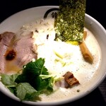 鏡花 - 鶏白湯ラーメン もやし炒め入り 1,650円