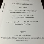 Crossroads Kitchen - ワインフリーフロー　「３杯以上呑まれるなら」ということで　結局泡２杯含む５杯をいただきました　コーヒー紅茶やジュース類は料理に込みです