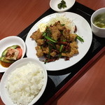 四川食府 - ランチの鶏唐揚げの唐辛子炒め（７５０円）２０１４年１２月