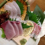 庄屋 鶴岡站前店 - 刺身三点盛り