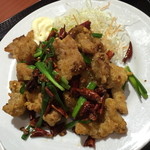 四川食府 - ランチの鶏唐揚げの唐辛子炒め（７５０円）２０１４年１２月