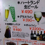 ピッツェリア　イルソーレ　天サン - メニュー(’14.11月)