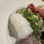 とく山 - 刺身③ マグロ　鯨　鯵　すみイカ