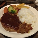 あさくま - あんこ友達開発？？？あさくまハンバーグディッシュです。ハンバーグにはデミグラスソースをかけました♪