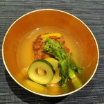 MNJF 瑞亭 - 海老と帆立の飛竜頭と野菜