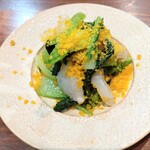 酒場オムロ - 白甘鯛の青菜のからすみ和え