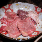 #ヒロキヤ新宿 - 極上和牛-塩盛り合わせ  黒毛和牛のタン中、 タンゲタ、 ハツ（アブシン）