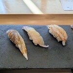 鮨 塩釜港 銀座 極 - イシナギ、カマス、赤海老