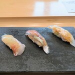 鮨 塩釜港 銀座 極 - 真鯛、アジ、コチ