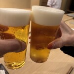 生ビールでかんぱ〜い♪