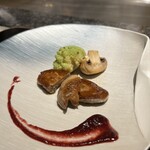喜扇亭 - コースのフォアグラ　いい塩梅でした