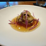 レストラン ウオゼン - 石窯の鰆とひらたけフリット　白トマトソース