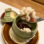 天婦羅 みやしろ - タラの白子と木耳