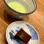 天婦羅 みやしろ - 自家製羊羹と抹茶