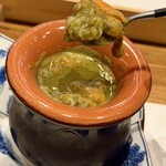 天婦羅 みやしろ - 鮑の肝ソースシャブシャブ