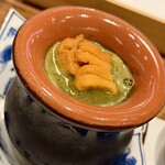 天婦羅 みやしろ - 鮑の肝ソースシャブシャブ