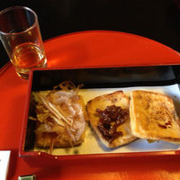 とうふ屋うかい 鷺沼店 - あげ炭火焼き☆おしょうゆ、みそ、みょうが鰹節でいただきました。