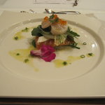 アバ - フレッシュサーモン、帆立貝、鯛のマリネと野菜のミルフィユ仕立て