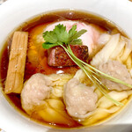 らぁ麺 紫陽花 - 醤油わんたん麺