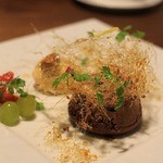 TI DINING - ●アーモンド風味のフォンダンショコラ　バニラのアイス添え ¥1,000
てんさい糖を使っているデザートでした。