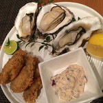 たらく うめ銀 - 【焼き牡蠣】と【牡蠣フライ】