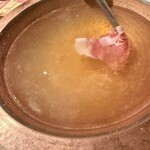 知多家 - 「肩ロースから塩で食べてください」と案内がありました。