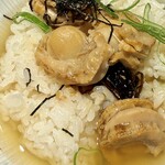Tokyo Style Noodle ほたて日和 - 帆立と昆布の佃煮ごはんには〆のスープ割り✨これがまたたまらない美味さ(๑>◡<๑)