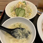 中華料理 四川火鍋 楽蜀 - サラダ　玉子スープ　付き