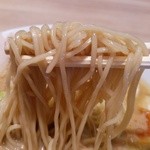 らーめん錦 - 2014/11 トロ玉らーめん・醤油/ストレートな中細麺