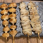 やきとり中山商店 - ぼんじり、皮