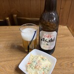 味菜 - 瓶ビールとポテサラ