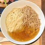 らぁ麺 紫陽花 - つけ麺(麺2種盛りver)大盛