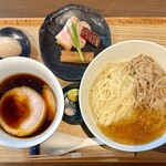 らぁ麺 紫陽花 - つけ麺(麺2種盛りver)大盛、味玉