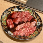 京都焼肉 天壇 1965 SENGAWA - 木屋町コース＠5,000円、「極み焼き～厚切り」白＆「極み焼き～厚切り」赤2人前