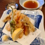 釜めし菜時記 さき亭 - カニ棒とまいたけ天ぷら 980円