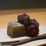 日本料理 幸庵 - 栗の葛焼き つぶ餡添え
