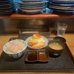 AKARI DINING - オホーツク産 生ホタテ丼と揚げ物定食