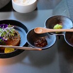 KEI Collection PARIS - ステーキの薬味。大根おろし、みそ、わさび、柚子胡椒