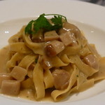 ブルガリ イル・カフェ - 2014年12月　お友達は、自家製タリアテッレ　ポルチーニのソース