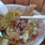 偕楽 - ネギ、刻みチャーシューが旨い