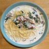 サンタフェ - 生クリーム煮込み
厚切りベーコンとほうれん草