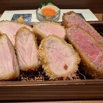 TONKATSU KEITA - 牛カツととんかつ（ロース・ヒレ）アップ