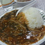 娘々 北浦和店 - スタカレー　ニラともやしとひき肉のあんをご飯にかけてます。