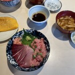 角常食堂 - 豊後のぶりとネギトロ丼＋玉子焼（レギュラー　2個）