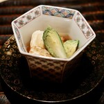 満る川 - ボラの白子 湯葉 芽キャベツ