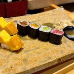 銀座 久兵衛 - 玉子、茄子