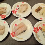 にぎりの徳兵衛 - 甘鯛　八角　ほっき貝