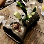 高山商店 - お代わり自由なお通し　店員さんが回ってきます