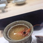 鮨 心白 - 車海老頭の味噌汁（2014.12.15）