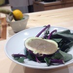 鮨 心白 - コールラビとホワイトマッシュルームの擂り流し（2014.12.15）